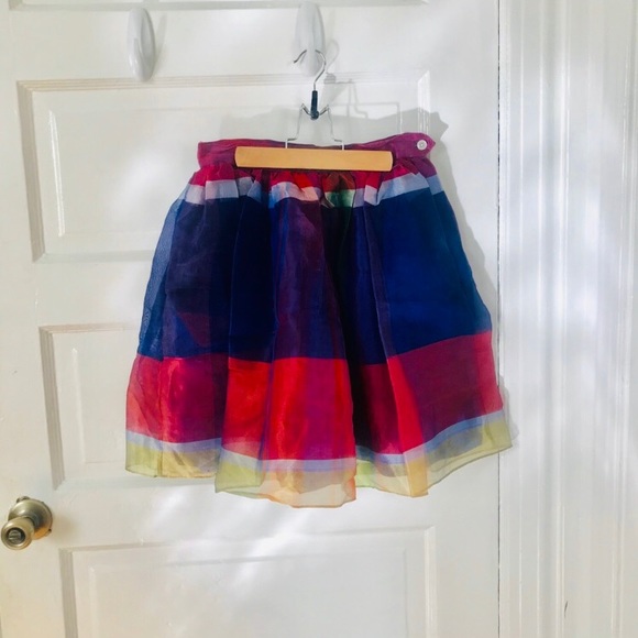 SALE 🔥VINTAGE RALPH LAUREN SILK ORGANZA RAINBOW SKIRT - Picture 2 of 8
